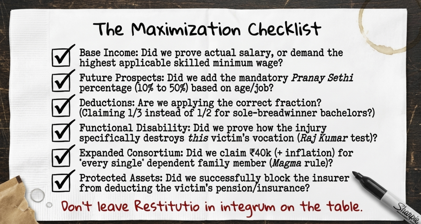 Motor Accident Claims Tribunal MACC MACT claims calculation diagram 