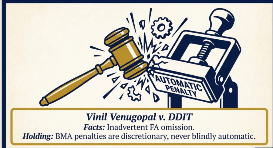 A gold gavel striking and shattering a machine press stamped AUTOMATIC PENALTY