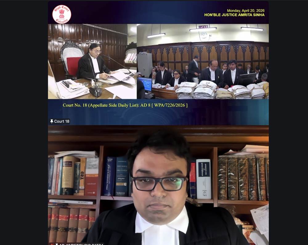 Advocate Sudip Patra appearing before the Calcutta High Court: Court No. 18 — Hon'ble Justice Amrita Sinha, Appellate Side daily list. Adv. Sudip Patra for the Petitioner.