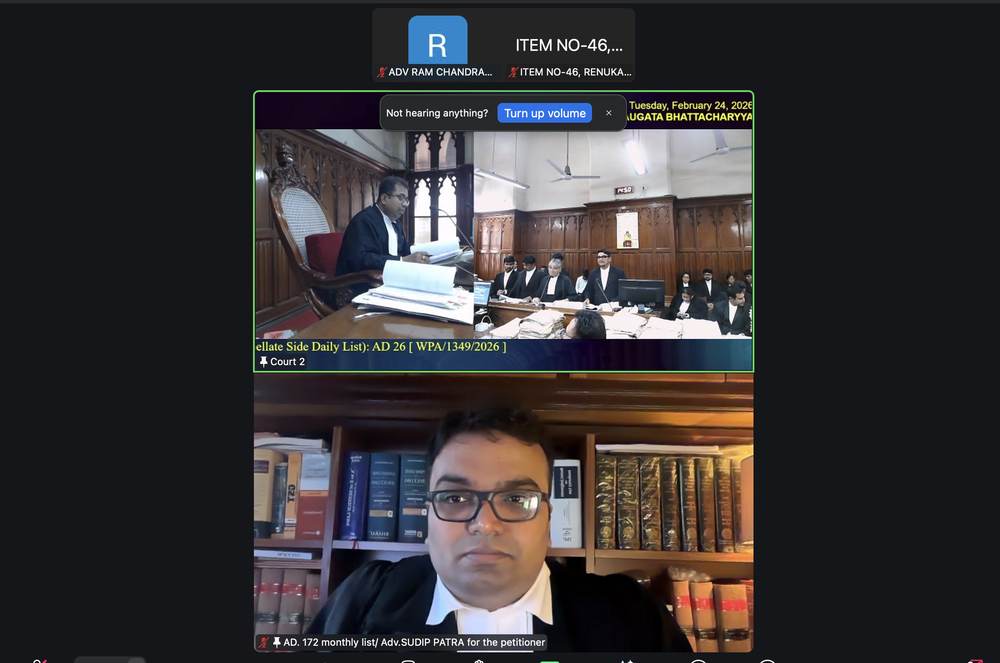 Advocate Sudip Patra appearing before the Calcutta High Court: Court No. 2 — Hon'ble Justice Saugata Bhattacharyya. Adv. Sudip Patra for the Petitioner.