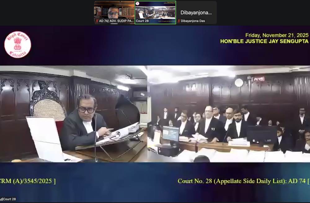 Advocate Sudip Patra appearing before the Calcutta High Court: Court No. 28 — Hon'ble Justice Jay Sengupta, anticipatory bail list. Adv. Sudip Patra appearing.