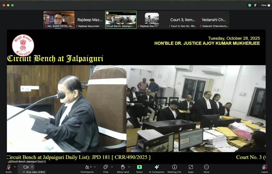 Calcutta High Court Circuit Bench at Jalpaiguri hearing with Advocate Sudip Patra appearing, October 2025