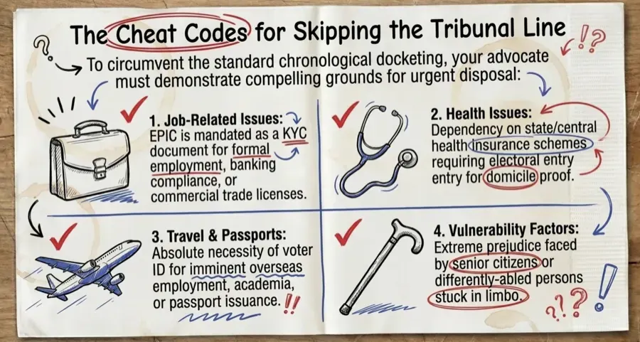 Four grounds for an urgent SIR tribunal hearing: employment, health, travel and passport, and vulnerability